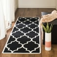 thumbnail image 3 of SAFAVIEH Dhurrie Toby Geometric Moroccan Wool Area Rug, Black/Ivory, 9' x 12', 3 of 9