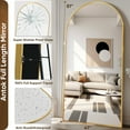 thumbnail image 4 of Antok 81"x 41.2" Arched Full Length Mirror Standing Floor Mirror Stand Up Mirror, Gold Frame, 4 of 9