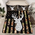 thumbnail image 2 of Homewish Jungle Reindeer Print Twin Sheet Sets, Camouflage American Flag Twin Fitted Sheet, Rustic Hunting Flat Sheet, Microfiber Bedroom Decor, 3-Piece, 2 of 7