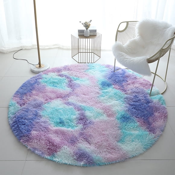 Birdeem Rugs for Bedroom,Living Room Rugs,Round Rug Blue Purple Rainbows Rug Suitable for Children'S Room Decoration Suitable for Girls Bedroom Nursery Classroom Soft Plushs Rug,Living Room Rug