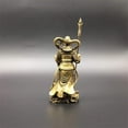 thumbnail image 5 of JONJUMP Bronze Buddha Statue Three Eyes Erlang God Hero Ornaments Three Pointed Double-edged Blade Weapon Dog Figurines Decors, 5 of 6