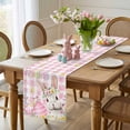 thumbnail image 4 of Pink Easter Table Runner 70 Inches Long for Kitchen Dining, Spring Easter Bunny Eggs Floral Buffalo Plaid Dresser Scarf Farmhouse, Dining Table Decorations for Wedding/Parties, 13 x 70 In, 4 of 8