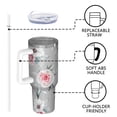 thumbnail image 4 of Floral 40oz Tumbler– Stainless Steel Insulated Tumbler with Handle and Straw, Large Capacity Travel Cup for Hot & Cold Drinks,Thanksgiving,Christmas, Spring,Flower, 4 of 6