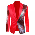 thumbnail image 2 of Blazer de lentejuelas brillantes para hombre, nuevo traje ajustado con empalme para discoteca, DJ, cantante, espectáculo de baile, ropa de fiesta, 2 of 5