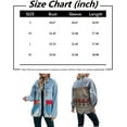 thumbnail image 6 of NANAHuang Western Jean Jacket for Womens Aztec Ethnic Denim Jacket Distressed Lapel Long Sleeve Button Down Shacket Coat, 6 of 6