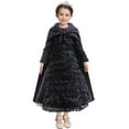 thumbnail image 4 of Girls Black Witch Costume Dress with Cape Hat Female Halloween Cosplay Outfits for 7-8Y, 4 of 8