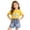 Yellow A2, variant on Hrsba Little Girl Outfits Short Sleeve Crew Neck Tee And Elastic Waist Pearl Decor Denim Shorts Two Piece Set