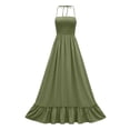 thumbnail image 6 of Enjoytime Women's Boho Long Maxi Party Dress Summer Wedding Guest Off The Shoulder V Neck Loose Flowy Dresses Pleated Elegant Dresses, 6 of 6