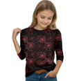thumbnail image 5 of Grblisyd Boys Girls Halloween 3/4 Sleeve Shirt Pumpkin Ghost Graphic T-Shirt Tee Top Kid Fashion Fall Crew Neck Clothes, 5 of 6