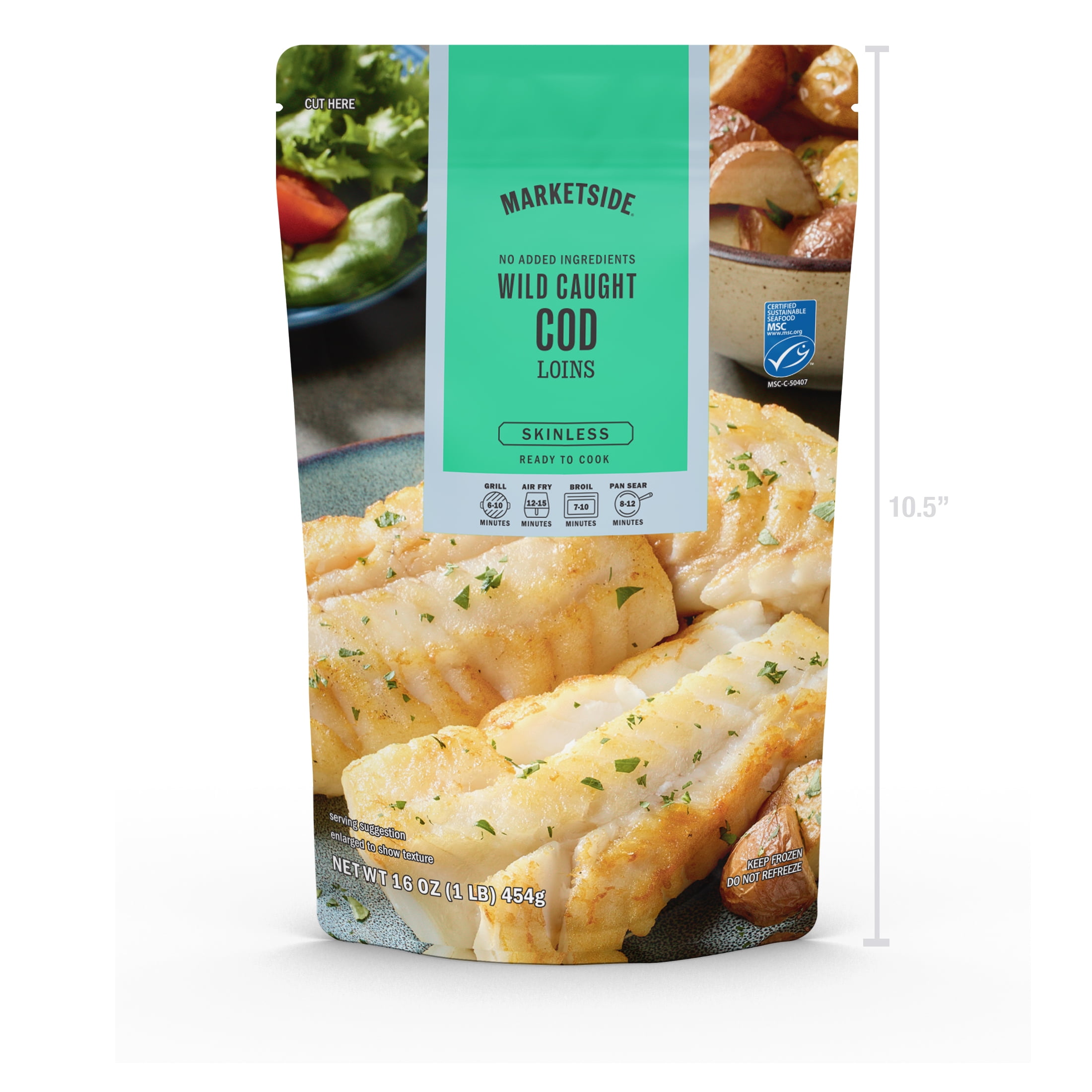 Marketside Frozen Wild Caught Cod Loins, 16 oz for Kitchen