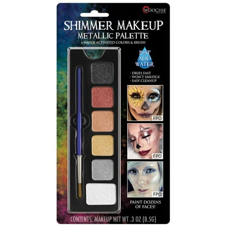 Metallic Color Shimmer Water Activated Unisex Fantasy Costume Face Paint Palatte