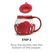 Ecolution Original Microwave Micro-Pop Popcorn Popper Borosilicate Glass, Dishwasher Safe, BPA Free, 3 Qt - Family Size, Red