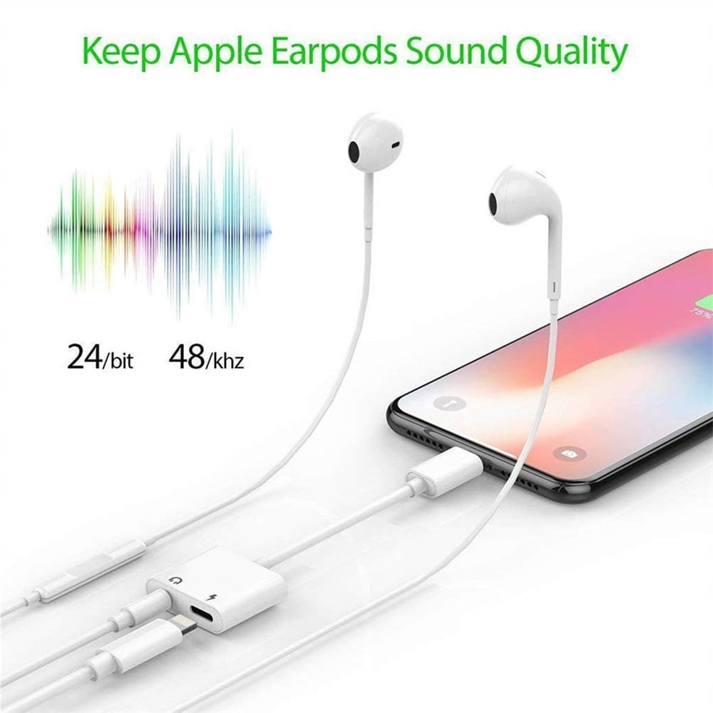 iPhone adapter. 2 in 1 Audio Adapter charging Earphone Cable For iPhone