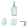 thumbnail image 5 of Unique Bargains 1 Pc Reusable Cylinder Frosted Soap Dispenser 13.53oz Light Blue Silver Tone, 5 of 6