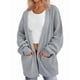 thumbnail image 2 of Cárdigan Extragrande de Punto Suave para Mujer con Bolsillos Gris XL, 2 of 6