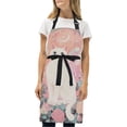 thumbnail image 2 of BZSMCE Chef Kitchen Apron 2 Pockets In Rose - Filled Fairy Cat's Crescent Glow Printed, 2 of 5
