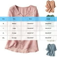 thumbnail image 2 of Mittory Women's Casual Cotton Linen Button Up Lapel Doll Collar Shirt Spring Summer Ruffled Half Sleeve Loose Blouse Top, 2 of 6
