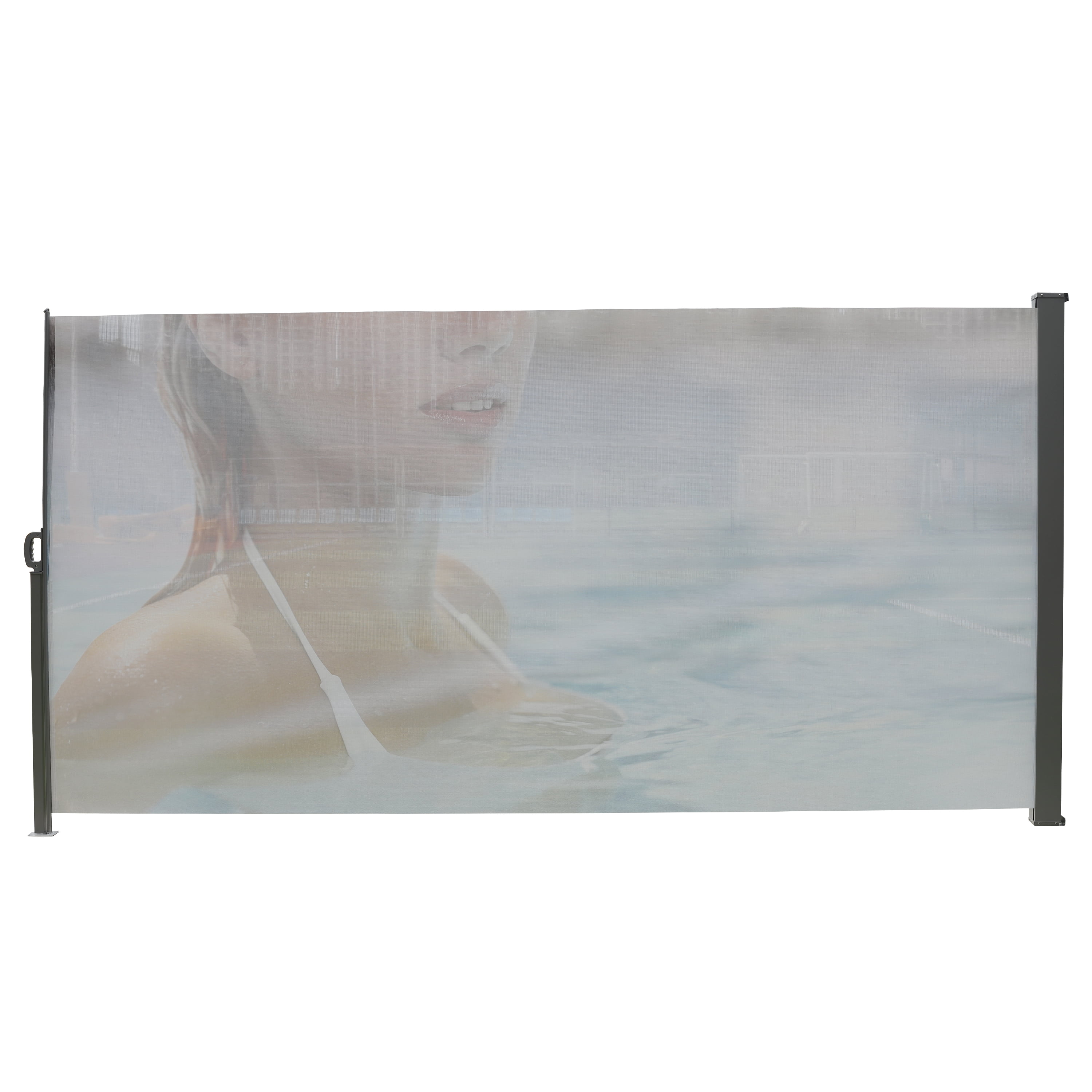 71"x138" Retractable Side Awning, Semi Transparent with UV Printing, UPF50+