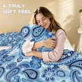 thumbnail image 3 of Qpednta Blue Paisley Duvet Cover Set All-Season Bedding Comforter Set Lightweight Comforter Cover 3-Piece Comforter Bedding Set for Apartment & College Dorm Decor, 3 of 7