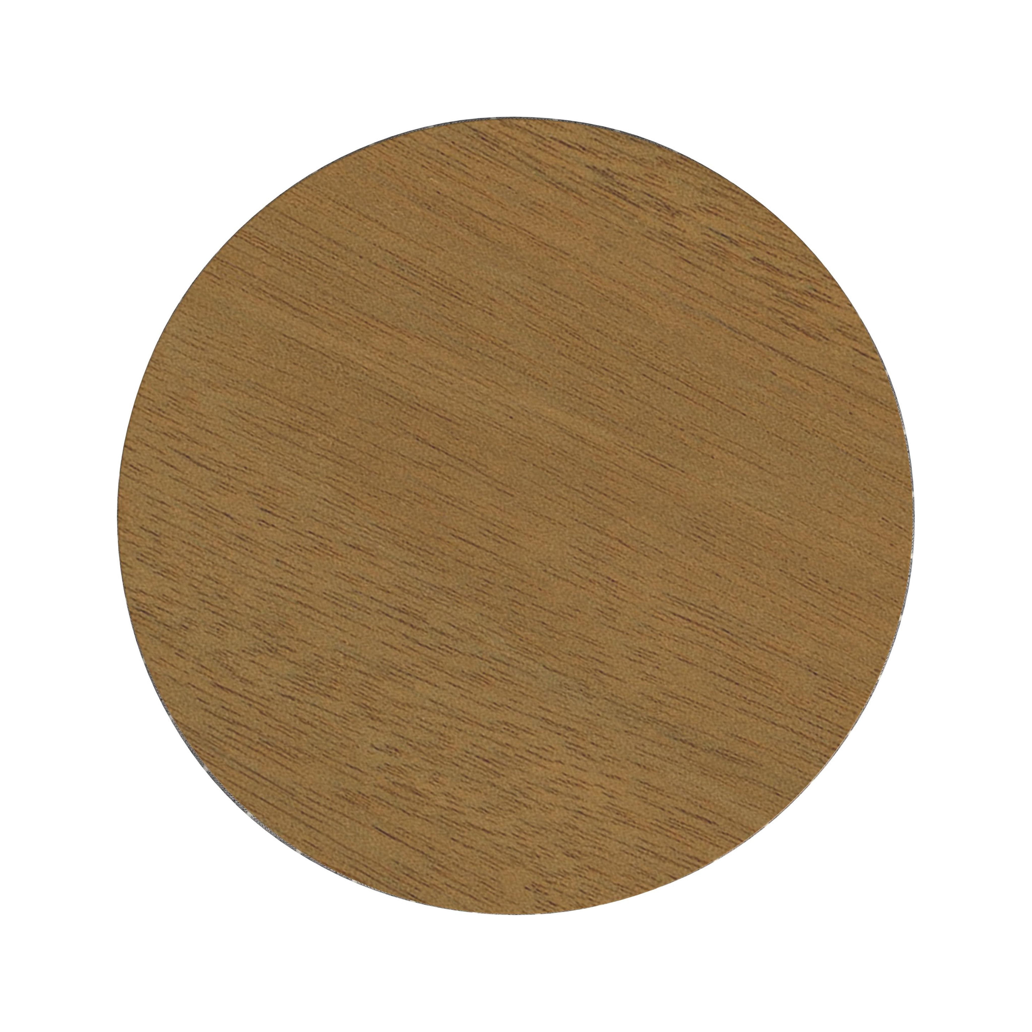 HomePop Large Modern Round Storage Ottoman with Wood Lift-Top Lid, Gray Pinstripe/Honey Oak