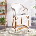 thumbnail image 2 of SAFAVIEH California Outdoor Patio Counter Stool w/ Arm, White, 2 of 11