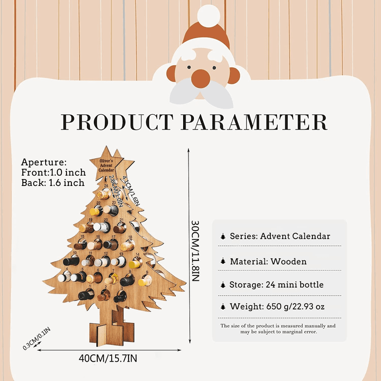 Christmas Tree Advent Calendar Alcohol Holder,Personalized Countdown Advent  Calendar Wine Rack Holiday Party Home Decoration - Walmart.com