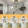 thumbnail image 3 of Farmhouse 3-Light Pendant Light Fixtures, Adjustable Industrial Hanging Pendant Lighting for Kitchen Island, Vintage Black Kitchen Lighting, 3 of 8