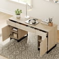 thumbnail image 4 of WAMPAT 59" Modern Executive Desk with Built-in Charging Station,3 Drawers, 2 Cabinets & File Drawer,Beige Wood Computer Writing Desk for Home Office, Work & Study, 4 of 9