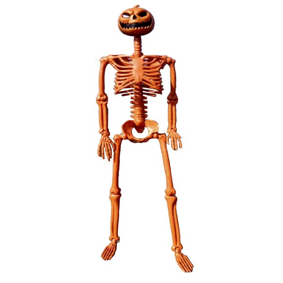 Aihimol Halloween Pumpkin Skeleton Decoration House Ornaments Pumpkin Decor Fakey Skeleton Halloween Decortations Faux Human Skeleton Toy Human Body (35.5 inch)