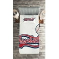thumbnail image 2 of Ambesonne Sports Quilted Coverlet 2 Pcs, Baseball Ball Sports Art, Twin Size, Night Blue Red White, 2 of 2