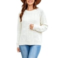 thumbnail image 3 of Zxlsdmn Sweater for Women Trendy Cable Knit Pullover Sweaters Casual Long Sleeve Drop Shoulder Solid Color Sweater Comfy Fall Winter Holiday Going Out Clothes M, 3 of 9