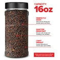 thumbnail image 3 of 6 Pack 16 oz Plastic Spice Jars, Empty Seasoning Containers for Homemade Rub, Spices, Glitter, and More, Small Spice Containers with Black Shaker Lids and Heat-Induction Liner, Clear Spice Jars, 3 of 7