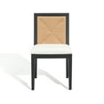 thumbnail image 4 of Safavieh Couture Emilio Modern Adult Wood, Woven Paper, Fabric, Foam Solid Print Dining Side Chair, Black/Natural (Set of 2), 4 of 15