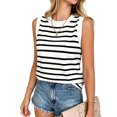 thumbnail image 3 of Women's Striped Tank Tops Crewneck Sleeveless Tank Casual Summer Shirts, M, 3 of 5
