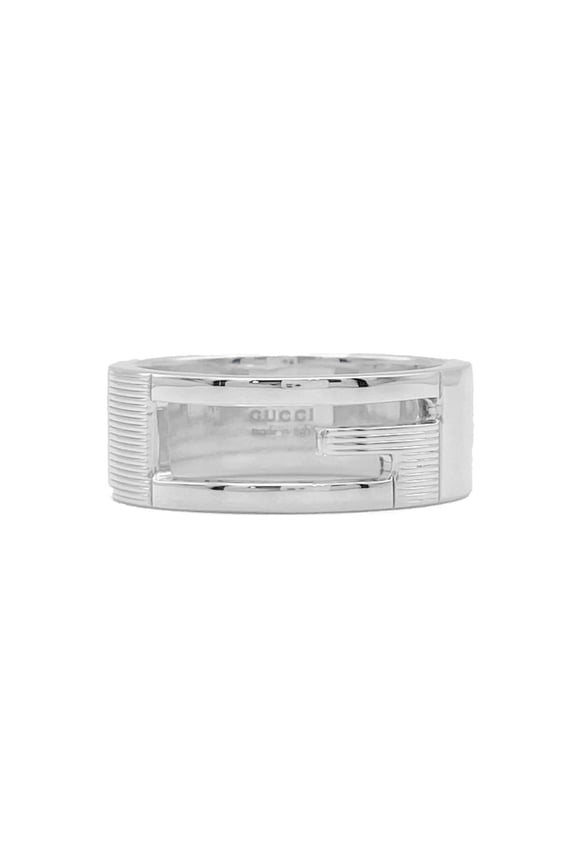 Pre-Owned GUCCI Branded G Ring, SV925, Silver, Men's (7793)