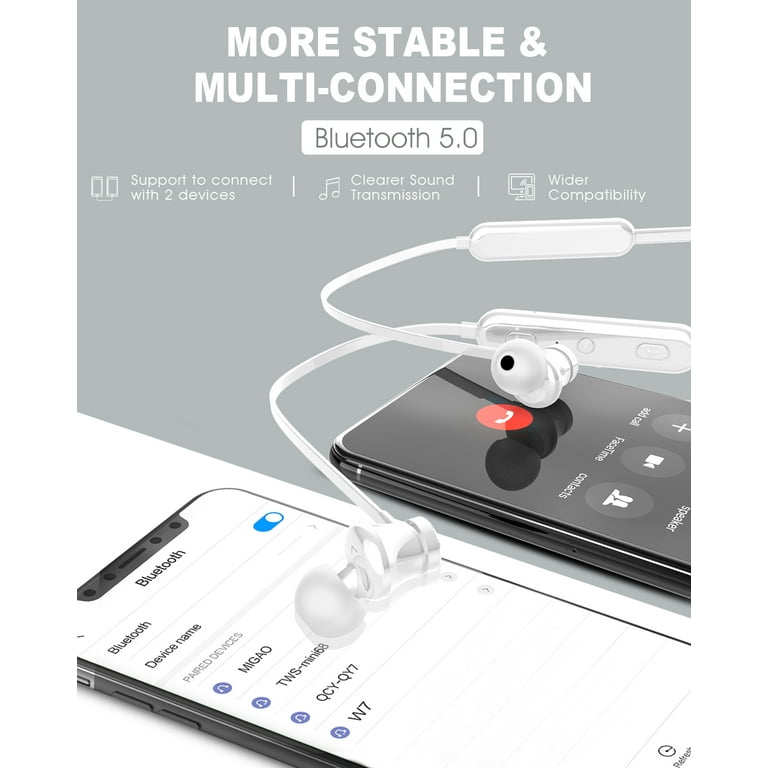 KLOKOL Bluetooth Headphones Neckband 20Hrs Playtime V5.0 Headset