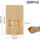 thumbnail image 2 of Lote de 200 bolsas de alimentos Kraft con ventana KAIYANG 12 bolsas zip reutilizables 20 cm TALLA 1, 2 of 4