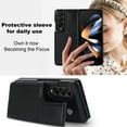 thumbnail image 5 of ELEHOLD Rugged Stand Wallet Case for Samsung Galaxy Z Fold4,with Card Holders Magnetic Button Kickstand Function Premium Leather Case for Samsung Galaxy Z Fold 4 2022,Black, 5 of 8