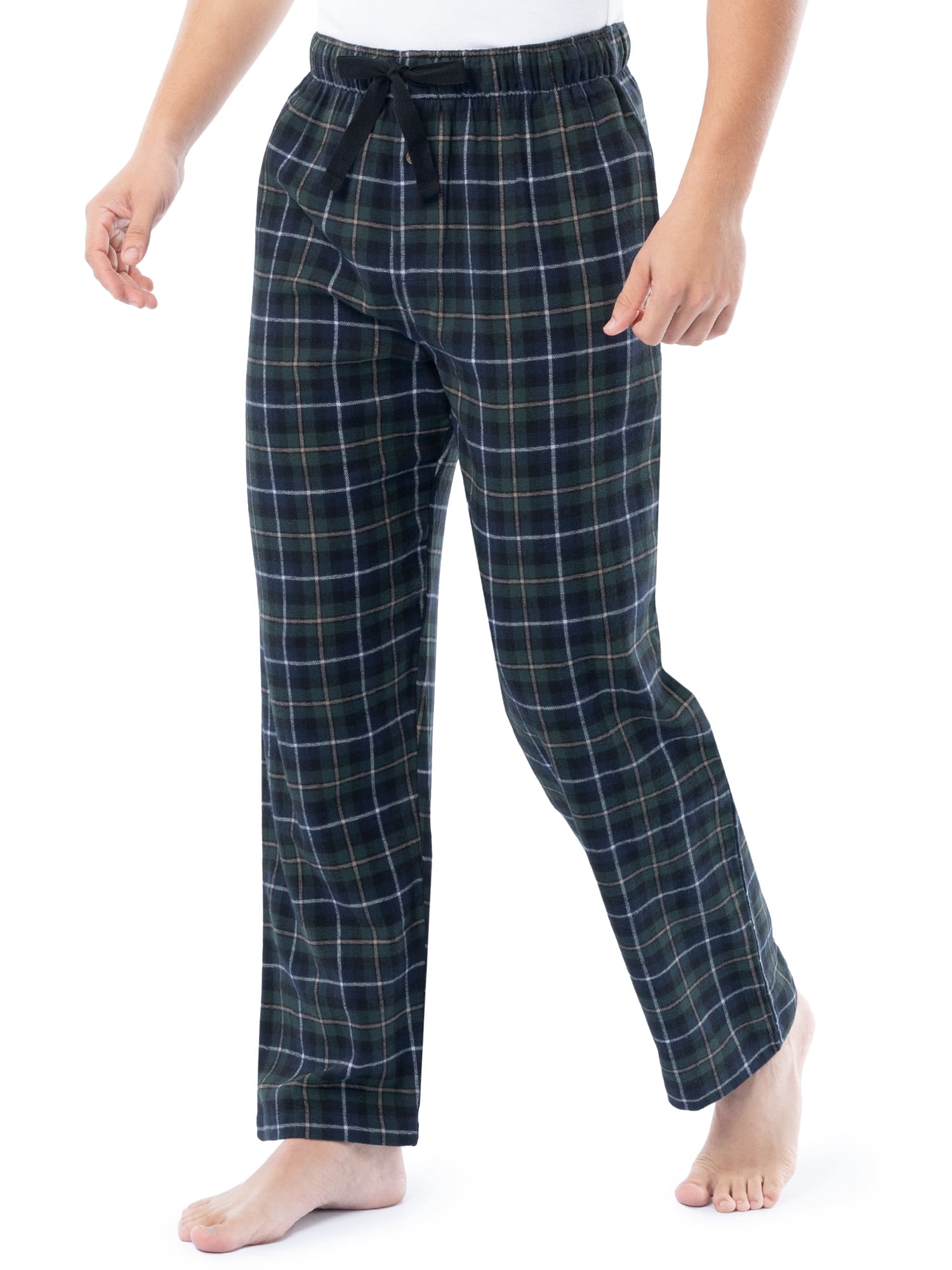 Fruit of the Loom Men's Jersey Knit Top and Flannel Pajama Pants Set, 2-Piece, Sizes S-5XL
