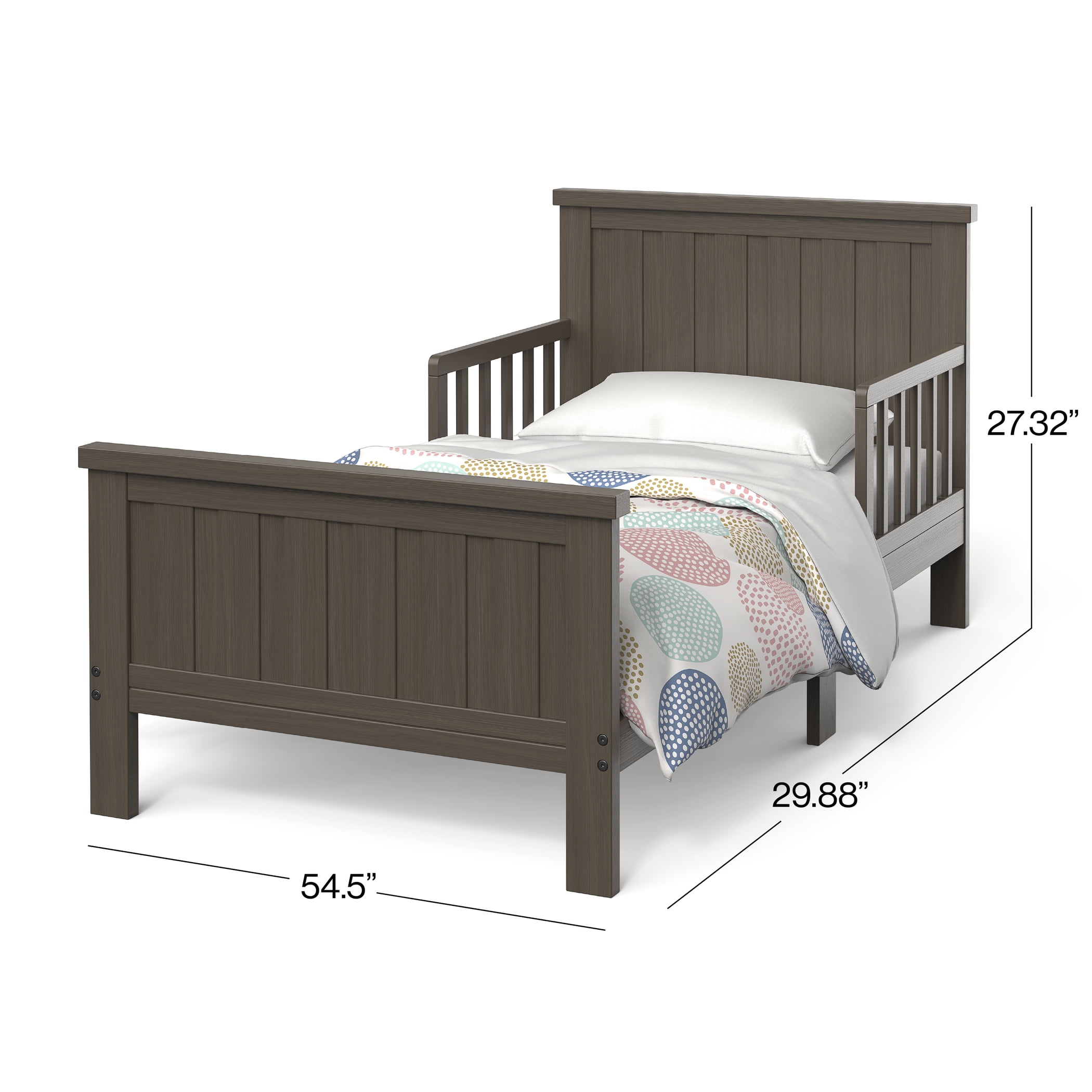 Child Craft Calder Toddler Bed with Guard Rails, Brushed Truffle