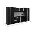 thumbnail image 5 of NewAge Products Bold Series Black 9 Piece Cabinet Set, Heavy Duty 24-Gauge Steel Garage Storage System, Includes LED Lights / Slatwall / Hook Kit, 5 of 10