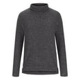 thumbnail image 2 of Lovskoo Sweaters for Women Casual Solid Pullover Round-Neck Turtleneck Long Sleeve Blouse Loose Blouse Tops Gray, 2 of 5