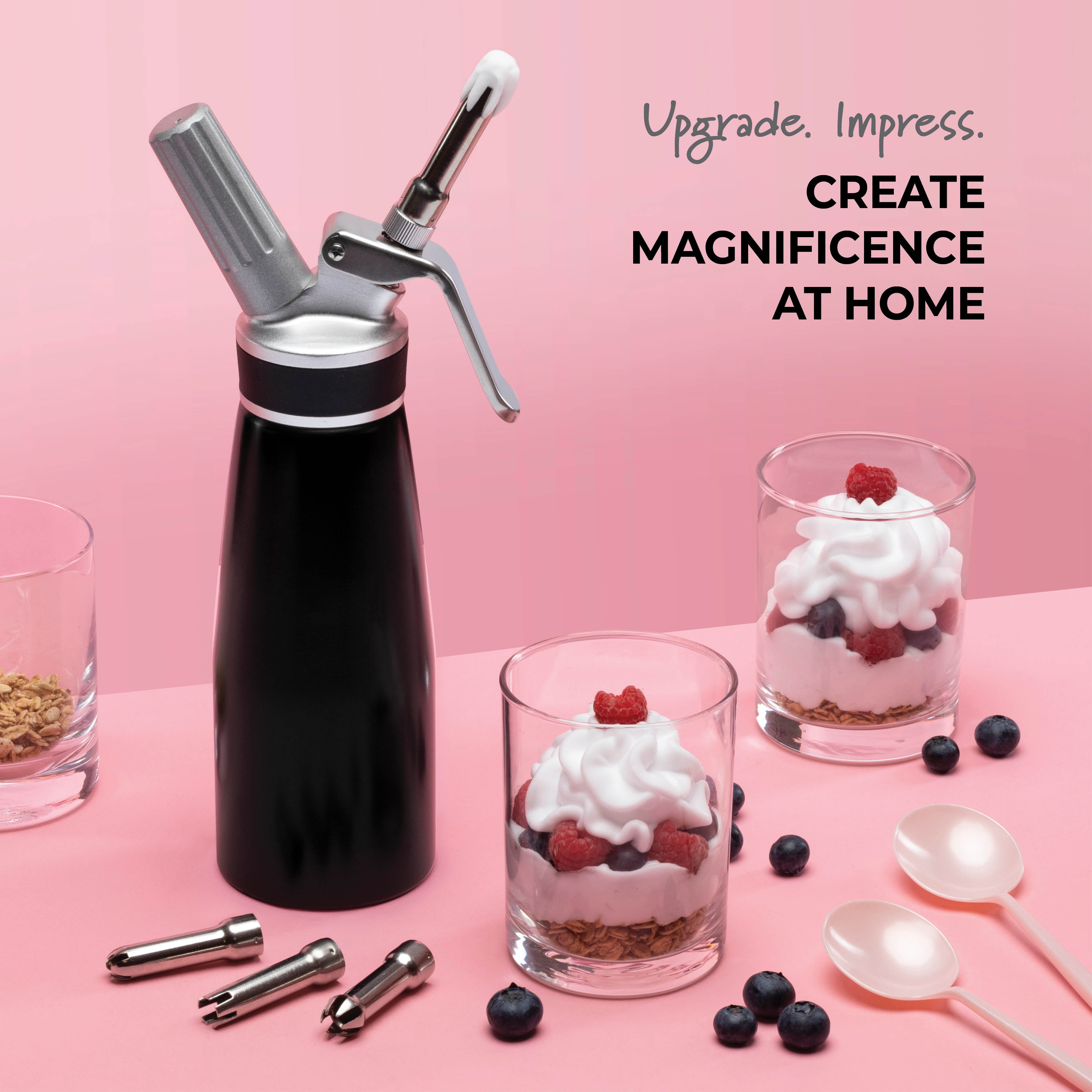 Whipped Cream Dispenser Professional Aluminum Culinary Canister Cream –  AOOKMIYA