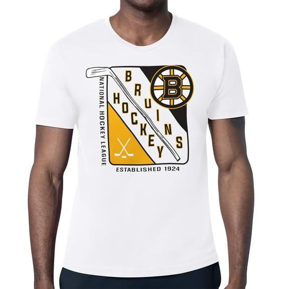 Men's Starter White Boston Bruins Shield Graphic T-Shirt