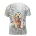 thumbnail image 2 of Playful Golden Retriever Welcomes Winter Snowy Day with Cardinal Bird All Over Print 3D Shirt Unisex Merch Goldens Dog Lover Gifts Idea - 2017, 2 of 6