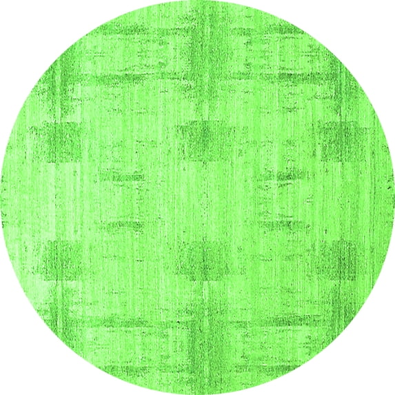 Ahgly Company Indoor Round Solid Green Modern Area Rugs, 7' Round