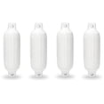 thumbnail image 1 of NEH Twin Eye Ribbed Boat Pontoon Fender 4.5" x 16" 4pcs Inflatable Vinyl Mooring Bumpers Guard Dock Docking - White, 1 of 3