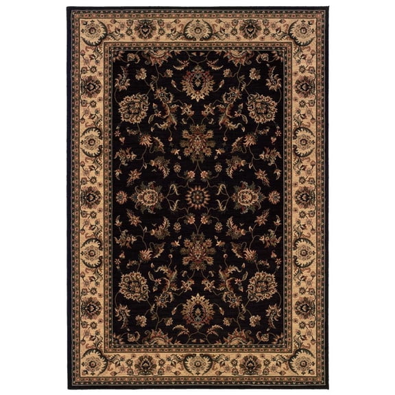 Oriental Weavers Ariana Area Rug - 311K3 - 4' x 6" - in Black/ Ivory - Vintage Inspired, Stain Resistant, Family and Pet Friendly , Entrway, Bedroom Rug