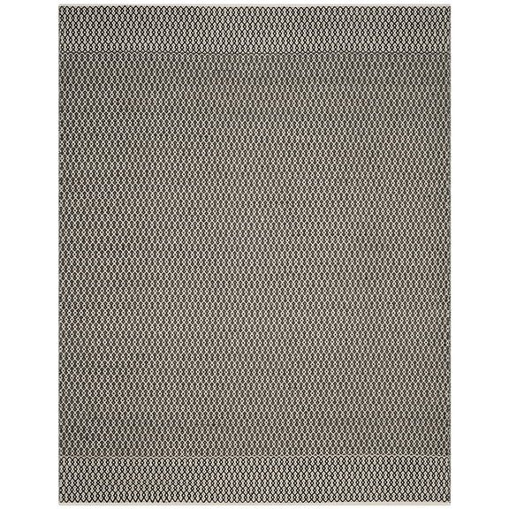 SAFAVIEH Montauk Nazca Geometric Cotton Area Rug, Ivory/Black, 10' x 14'