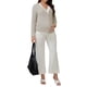 thumbnail image 2 of Camisas de maternidad de botón para mujeres INSPIRE CHIC, ropa de embarazo, de manga larga, cuello en V, tops de lactancia de 2 piezas, talla L, caqui, 2 of 6